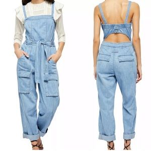 Free People Go West Jean Denim Overall Jumpsuit